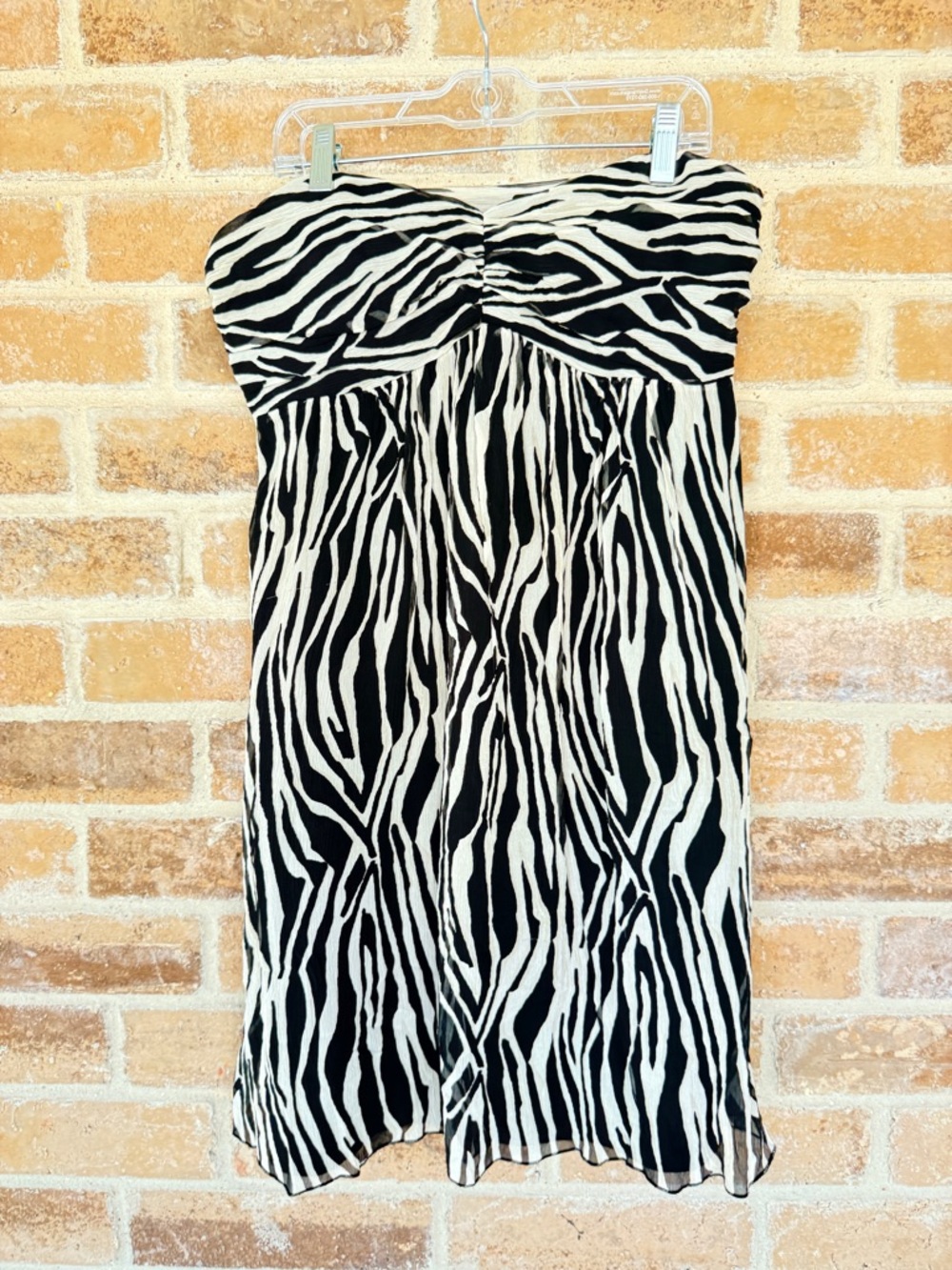 Express Strapless Zebra-Print Midi Dress - Black & White